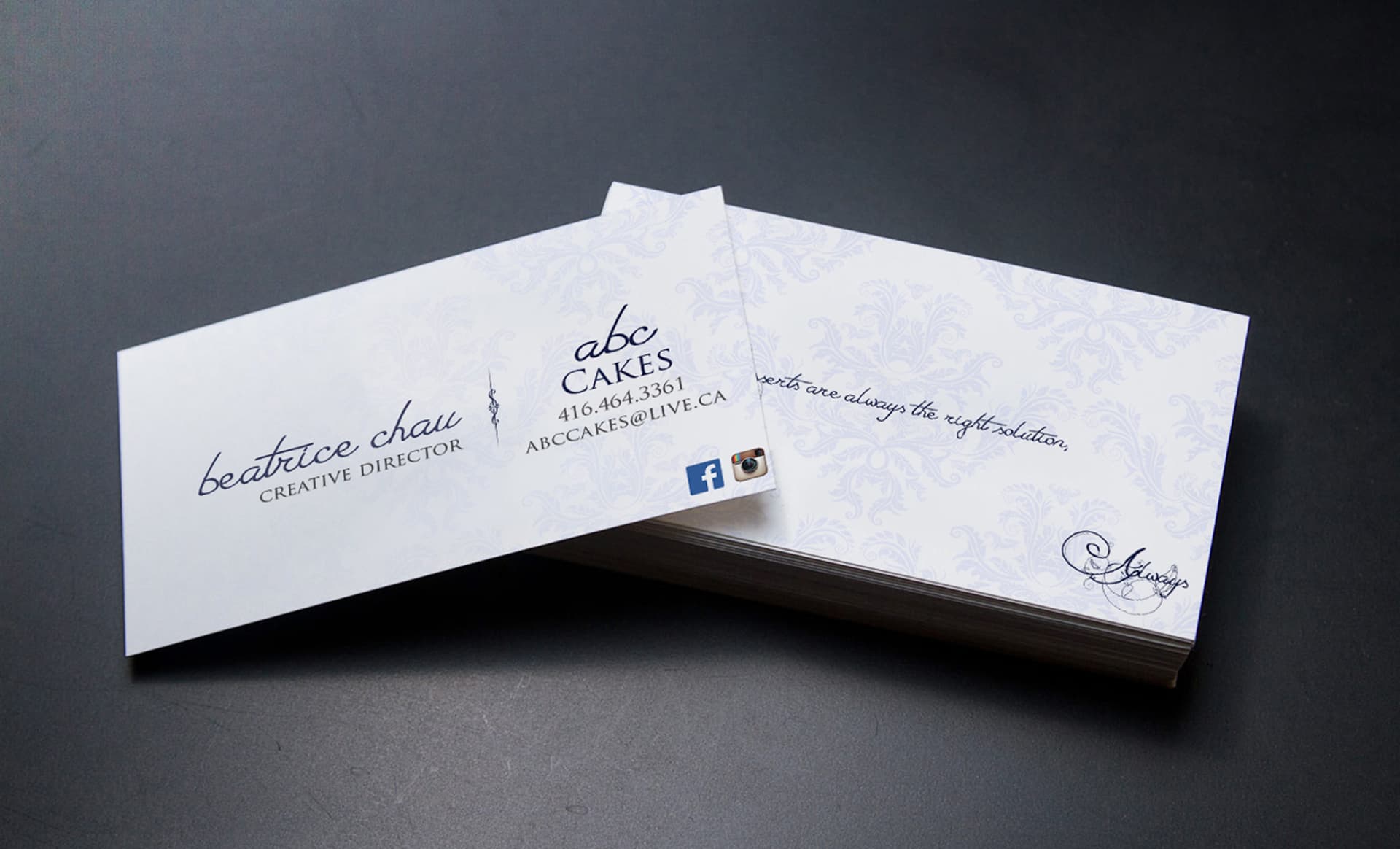 Web 1.0 Era Web Design - ABC Cakes Business Cards