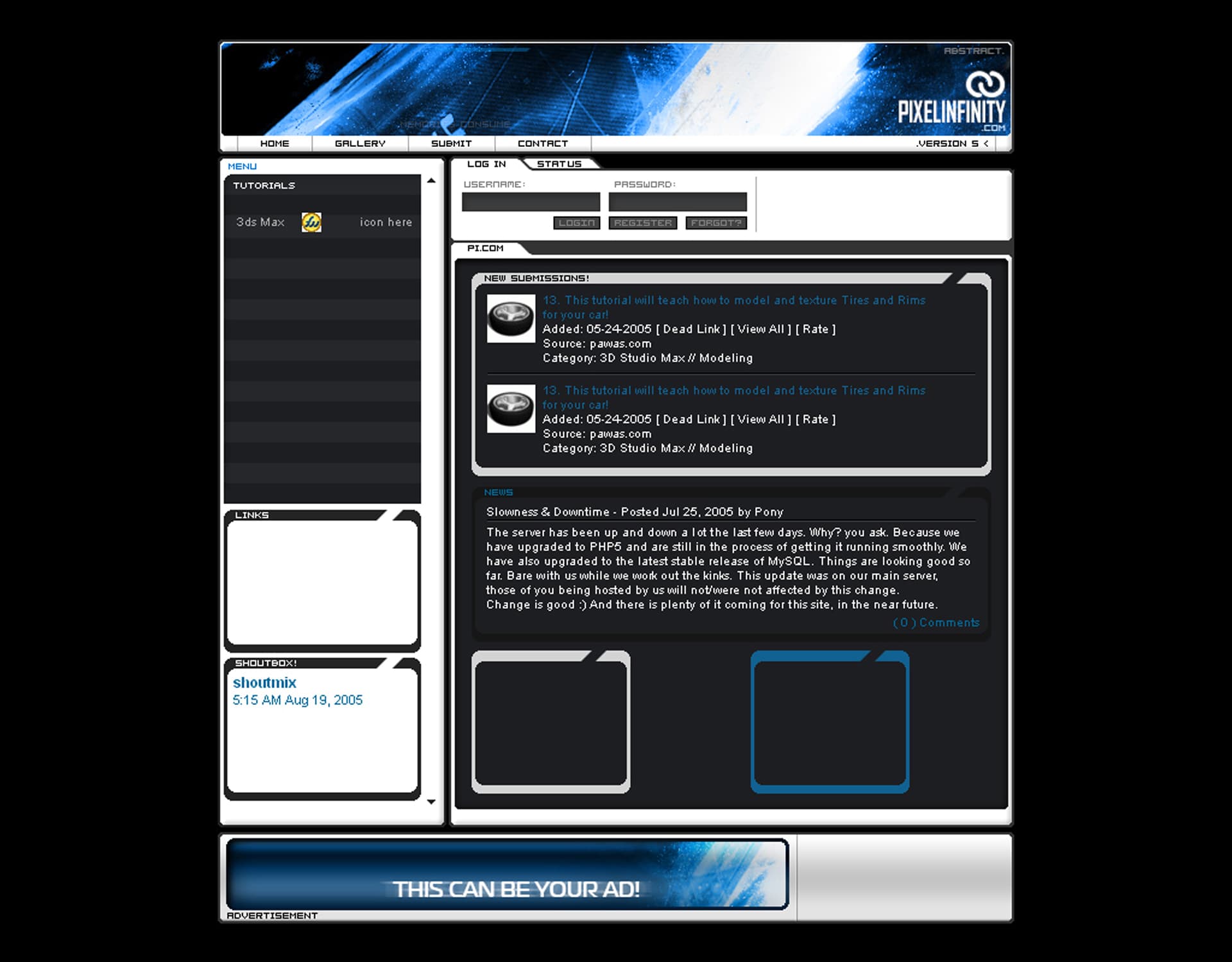 Web 1.0 Era — PixelInfinity.ca Theme